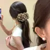 Clip de Plátano de Flor de Lunares Rosados de Otoño e Invierno Coreano Nuevo Clip Vertical Clip Horizontal de Cola de Caballo Elegante Nicho Accesorio para el Cabello