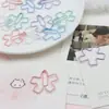 Clipes de Papel Flor de Cerejeira Macaron, Clipes Metálicos Fofos, Design Criativo para Armazenamento de Arquivos e Papéis de Teste