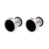 Pendientes Redondos de Acero Inoxidable con Goteo de Aceite Negro Estilo Hip-Hop Punk Japonés y Coreano Nuevos Pendientes Redondos de Acero Inoxidable tipo Pastel de Moda 2023