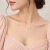 Europa y Estados Unidos nueva moda transfronteriza simple collar con colgante de luna gruesa retro geométrico cadena clavicular de luna mujeres