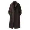 Nuevo Abrigo de Lana de Longitud Media Holgado para Hombre Otoño/Invierno 2026 con Cuello de Solapa, Gabardina de Moda Casual Talla Grande para Hombre