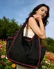 Bolsa de Compras Plegable Ecológica de Gran Capacidad para Mujer Bolso de Hombro Portátil Engrosado Bolsa para la Compra del Supermercado Bolsa de Viaje Bolso Tote Grande