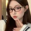 Gafas de estilo coreano retro con estampado de leopardo, caja pequeña, estilo nerd, para mujer, sencillas y combinables, con montura para miopía, cara redonda, gran sabiduría.