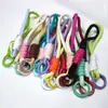 Llavero Cordón de Paracord Trenzado Colorido Dopamina Combinación de Colores Creativo Corto Trenzado Desmontable Llavero Antiperdida