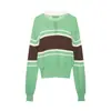 Moda europea y americana transfronteriza para mujer, colección otoño/invierno de ZA: suéter de punto a rayas elegante, casual y sencillo con cuello