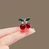 Grampo de Cabelo Artificial Cereja de Cristal Fofo Estilo Japonês Menina Mini Presilha Nova Moda Presilha para Franja Lateral Adorno de Cabeça