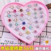 Anillo para Niñas Anillo de Gema de Diamante Juguete para Niña Anillo Rosa Joyero de Princesa Joyería de Cristal