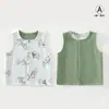 Colete de Bebê Estilo Primavera e Outono Classe A 100% Algodão Sem Mangas, Colete Reversível para Meninos e Meninas, Cardigã de Bebê para Passeios