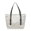 Bolso de Mano Simple de Moda Gran Capacidad Resistente al Desgaste para el Trabajo con Correa al Hombro Única Bolso Tote de Moda con Correa al Hombro con Letras para Mujer