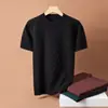 Ropa de Punto para Hombre Más Vendida 2025 Nuevo Manga Corta Marca de Alta Gama de Moda Exportación Camiseta Básica para Hombre Ropa Interior Suéter de Manga Media