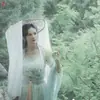 Sombrero Cónico de Estilo Antiguo con Velillo Sombrero de Cosplay Disfraz Antiguo Artes Marciales Hanfu Hada Guerrero Masculino Sombrilla Impermeable para Mujer con Ala Plegable