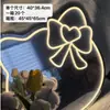 Lindo Sanrio Kuromi Luz de Atmósfera de Neón USB 5V Espejo de Escritorio para el Hogar Mesa Espejo de Maquillaje con Luz