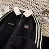 Sudadera tipo polo con cuello camisero y media cremallera, estilo retro americano para otoño e invierno para hombre, chaqueta de moda estilo Hong Kong de manga larga, prenda para pareja