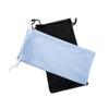 Bolsa para tres gafas de aguja al por mayor con cordón para gafas de sol, bolsa de microfibra para gafas, se puede imprimir el logotipo