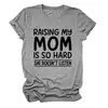 Criando a mi Mamá Amazon Ebay Sitio Independiente Comercio Exterior Transfronterizo Cómoda Sencilla Camiseta de Mujer de Cuello Redondo Manga Corta