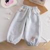Pantalones de Chándal de Otoño para Niñas Jardín de Infancia Niños Pantalones Largos Casuales Estampado de Encaje Versátiles Pantalones de Linterna Pantalones Jogger Nuevos