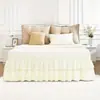 Faldón de cama plisado Amazon transfronterizo para cama doble de 16 pulgadas, falda de cama envolvente elástica con banda elástica para fijación