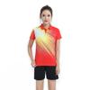 Traje de bádminton con solapa para hombre y mujer, traje de tenis de mesa para correr, transpirable, traje de entrenamiento para equipo, impresión personalizada, nuevo estilo de verano