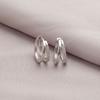 Aretes Circulares Doble Capa de Circonia Plateada para Mujer, Aretes Elegantes, Sensación de Alta Gama, Uso Diario, Exquisitos Accesorios para Orejas, Broches para Orejas