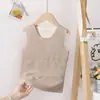 Chaleco Térmico Infantil con Forro Polar, Ropa Interior Sin Costuras para Otoño e Invierno, Parche Protector para el Vientre, Chaleco Ropa Interior de Capa Base para Niños y Niñas