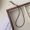 Collar de Plata de Ley S925 Ultra Fino de 2 mm con Piedra Natural Ojo de Tigre para Niñas Lujo Accesible Nicho Nuevo Chinoiserie Cadena de Clavícula de Gama Alta