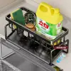 Estante de cocina para guardar paños, escurridor, no requiere taladro, cesta multifuncional para desagüe de fregadero del hogar
