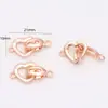 Cierre de Corazón Ovalado con Perla Microincrustada Color Duradero Relleno de Oro de 14K Accesorio de Joyería de Corazón para Hacer Manualidades Cierre Conector para Cadena de Suéter