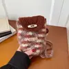 Colección nueva 2026: diseño único, bolso para teléfono de bloques de color, bolso cruzado de punto retro, creando una atmósfera acogedora de otoño/invierno, bolso pequeño casual