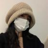Sombrero de Pescador Estilo Japonés Versión Grande Boina Gorro de Pelo Tres en Uno Sombrero de Lana a Heattech y Mostrar Cara Circunferencia de Cabeza Grande Pequeña Gorro de Punto