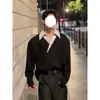 Sudadera con cuello de camisa de rayas falsa de dos piezas para hombre, otoño e invierno, camiseta elegante y genial de manga larga, top estilo universitario