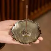 Soporte de incienso Xiangbantang Estilo Chino Nuevo Corazón Zen Sutra de Corazón Loto Soporte de incienso de múltiples orificios Uso en el hogar Quemador de incienso de sándalo Soporte de incienso Adorno