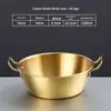 Tazón de Acero Inoxidable 304 para Vino de Arroz Coreano Espesado con Asa Restaurante Tienda de Barbacoa Snack Condimento Tazón Kimchi de Doble Asa