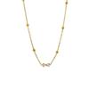 Tobillera de Acero de Titanio con Perlas Doradas Simple de Venta Caliente Transfronteriza Sin Decoloración para Mujer, Tobillera de Verano de Lujo Ligero con Sentido de Alta Gama, Sonrisa, Diamante Individual para Mujer