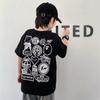 Ropa Infantil Estilo Japonés Camiseta de Manga Corta de Moda 2026 Verano Nuevo Estampado de Mono de Dibujos Animados Top para Niños Pequeños y Niños Pequeños