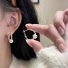 Pendientes de aro ligeros de lujo con perla rota en plata para mujer, nuevos pendientes minimalistas de aguja Tremella 925 de alta gama.