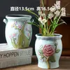 Vaso de flor de suculenta em cerâmica com prato, oferta especial, diâmetro grande, tamanho grande, vaso criativo para suculentas de casa