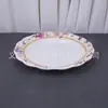 Vajilla de melamina tipo porcelana plato redondo plato corrugado plato de plástico plato de impresión blanca plato de fruta