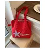 Bolsa Tote Edição Limitada de Verão Picolé de Melancia com um Toque Transparente e Delicado, Versátil para Viagem e Compras, Bolsa de Ombro