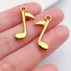 Retro Nota Dorada Música Guitarra Instrumento Musical Tambores Dy Colgante Pulsera Pendientes Llavero Accesorios