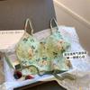 (con almohadilla para el pecho) sexy camisola corta floral pura de verano de cintura alta con ombligo descubierto top versátil de chica hot