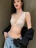 Renda Puro Desejo Roupa Íntima Sexy Feminina Fina Seios Grandes Revelador Redução de Seios Pequenos Costas Ajustáveis Lindo Conjunto de Sutiã Suporte Superior