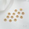 Fuerte retención de color oro de 14 quilates incrustado con circonita soporte de copo de nieve flor de margarita flor de ciruelo soporte con cuentas accesorios para joyería de cuentas diy