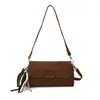 Bolsa Quadrada Pequena Feminina Transversal de Luxo Nicho Retro Couro Fosco Moda Versátil Ombro Único Sobrancelha Bolsas Femininas