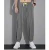 Calças Casuais Masculinas Transfronteiriças Nova Moda Verão Finas Estilo Coreano Soltas Tamanho Grande Calças Casuais de Corte Reto Caimento Leve para Homens