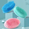 Cepillo de silicona para champú y baño, en stock, adecuado para uso doméstico, niños y adultos, cepillo exfoliante de doble cara, cepillo de baño masajeador