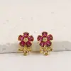 Pendientes de Estilo Europeo y Americano, Modernos, Dulces, Frescos, Incrustados con Circonita, Reductores de Edad, Florales, Exquisitos Pendientes para Mujer de Nicho