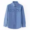 Camisa de mezclilla para jóvenes primavera verano otoño manga larga algodón protección solar ropa de trabajo holgada talla grande ropa de otoño