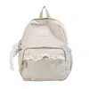 Mochila de Ombro Duplo de Grande Capacidade para Campus Feminina Estilo Coreano Ins Simples Casual Mochila Escolar para Estudantes Mochila Pequena Leve para Menina