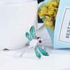 Shake Tone Live Broadcast Imitação Natural White Chalcedony Dragonfly Ring Drop Glue Cloisonne Esmalte Craft Opening Ring Joias para Mulheres