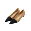 ¡Clásico! 2026 Nuevos Zapatos Planos de Oficina Elegantes y Cómodos, sin Cansancio, de Punta Fina, Tacón Medio, Bloques de Color, Estilo Chanel